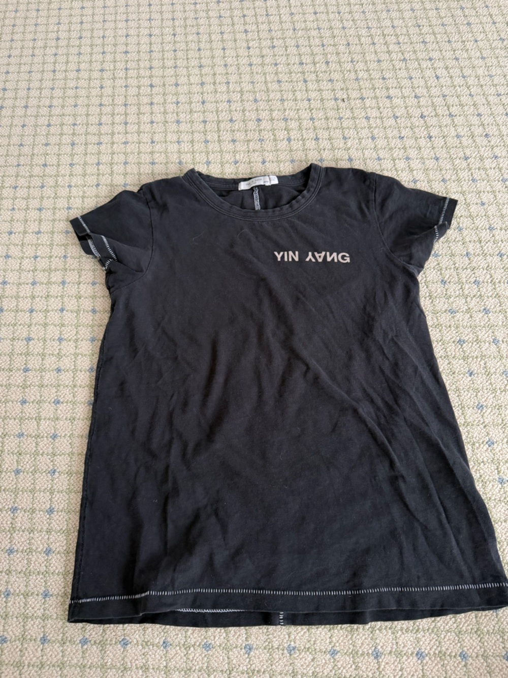 rag & bone Black Short Sleeve Logo Tee